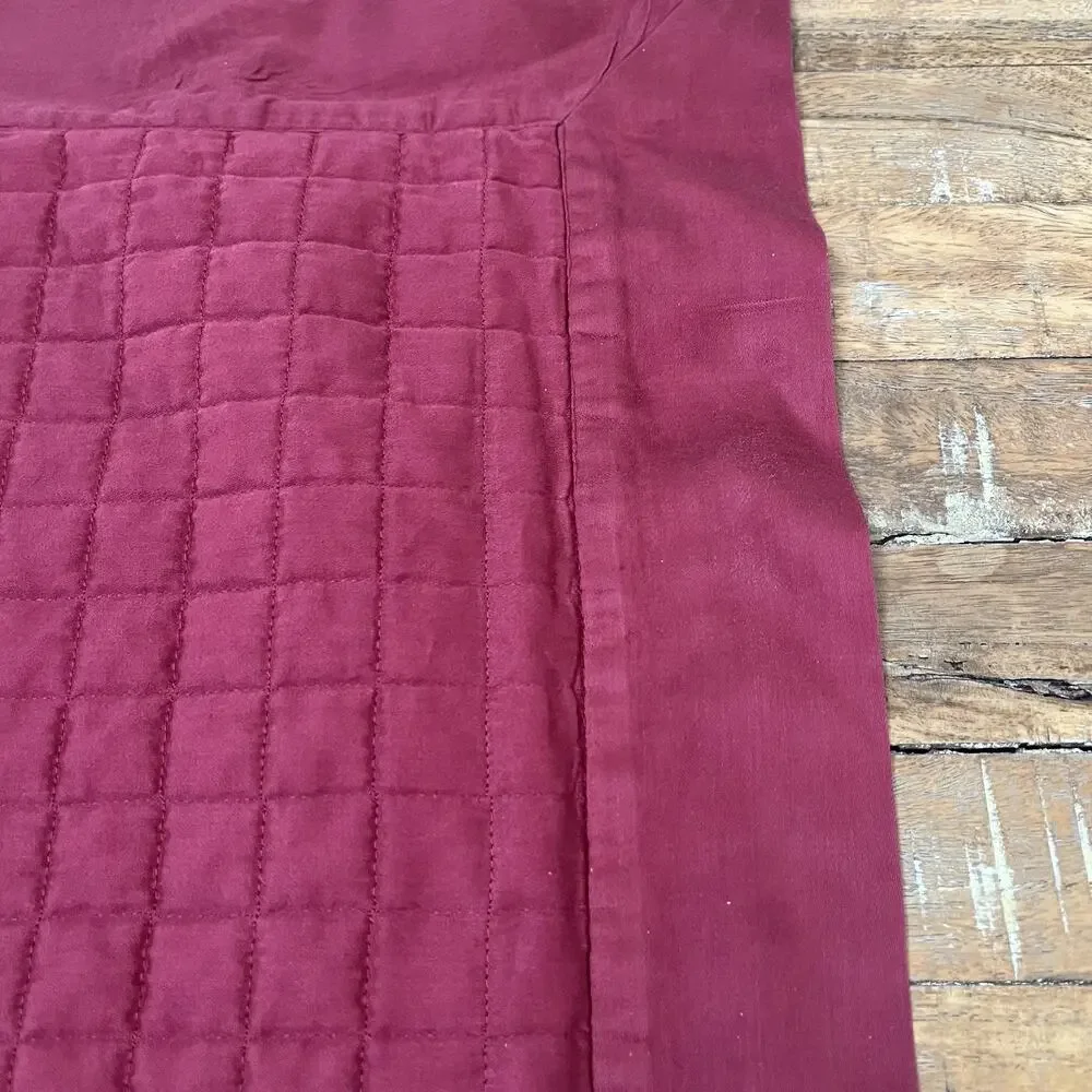 Signoria Firenze Quilted Square Pillow Shams Set of 3 25 x 25 in Maroon Cotton